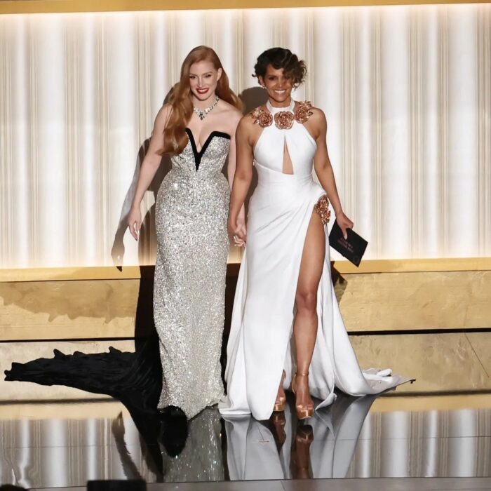 Jessica Chastain and Halle Berry at the 2023 Oscars