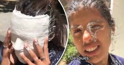 Joven se queda pegada a máscara de yeso que usó para limpiar su cutis