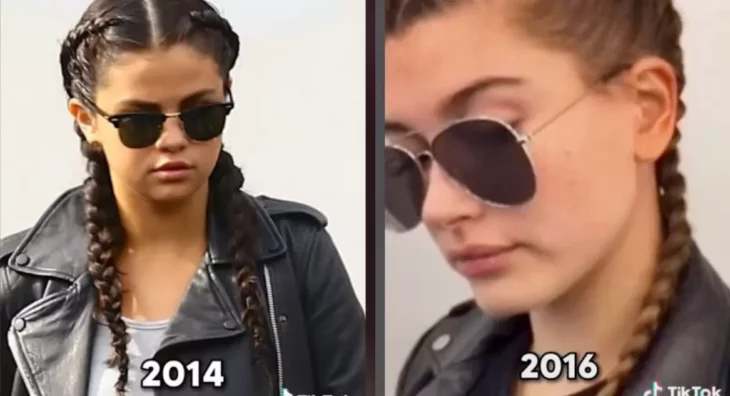 Hailey Bieber y Selena Gómez con el mismo look de lentes oscuros