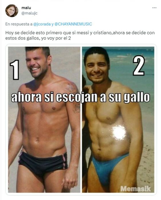 meme comparativo de Chayanne junto a Ricky Martin 