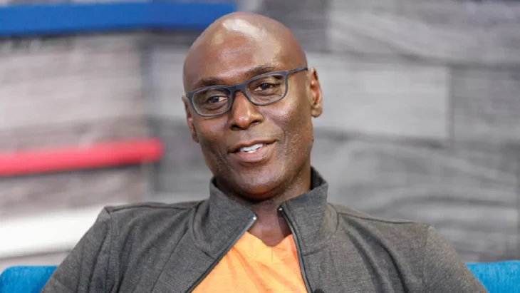 Lance Reddick in an interview on an American television program dressed casually