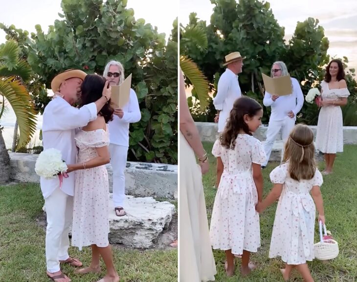 Bruce Willis renews vows with his wife in a romantic ceremony and Demi Moore was present