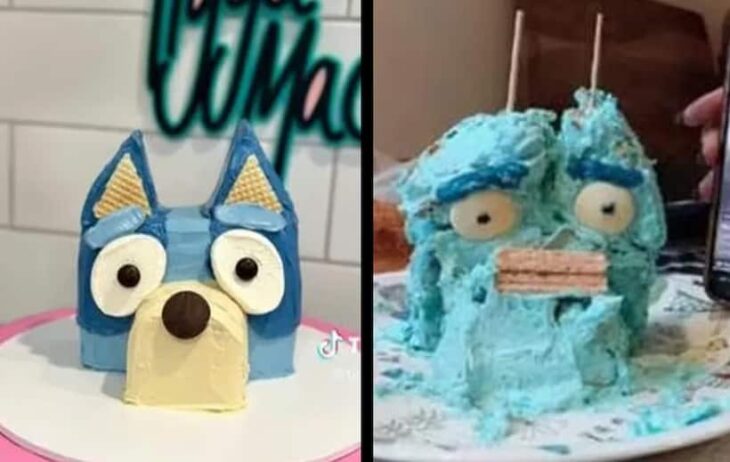 expectativa y realidad de un pastel de bluey