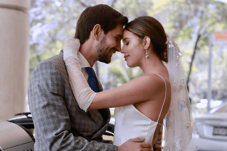 Paulina Goto junto a su ahora esposo Rodrigo Saval Pasquel el día de su boda