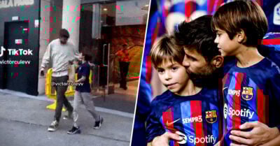 Piqué olvida a uno de sus hijos en una tienda y además es captado gritándoles