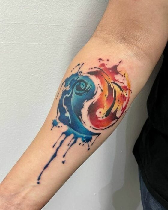 yin yang tatuaje a colores 