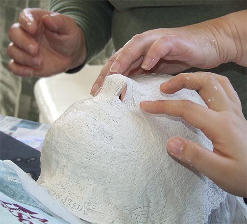 plaster mask placement