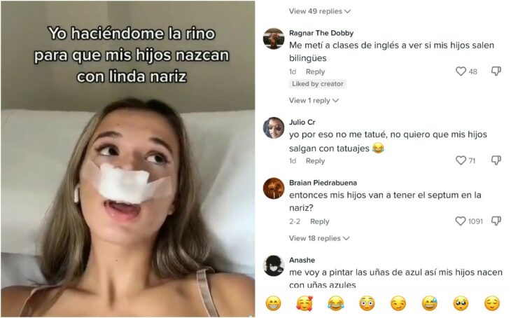 comentarios en el video de la chica que se hizo una rinoplastia