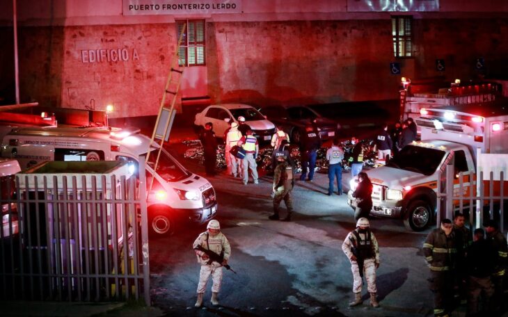 Guardia Nacional de México atendiendo incendio en centro de detención en Ciudad Juárez 