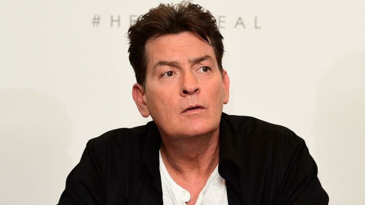 Charlie sheen with a white background