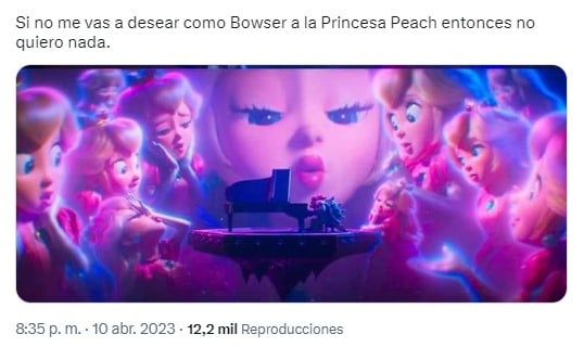 captura de pantalla de un meme sobre la canción de Peaches de la cinta de Super Mario Bros 