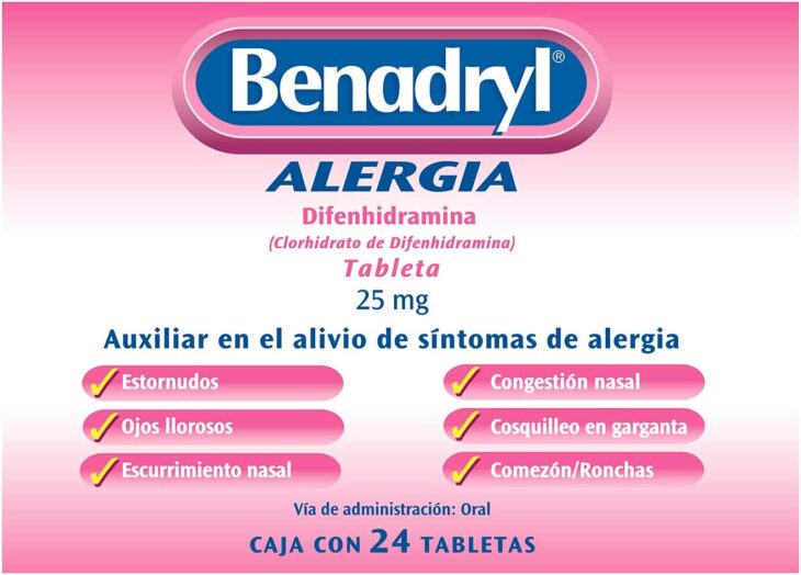 imagen del medicamento Benadryl en una de sus presentaciones para venta al público