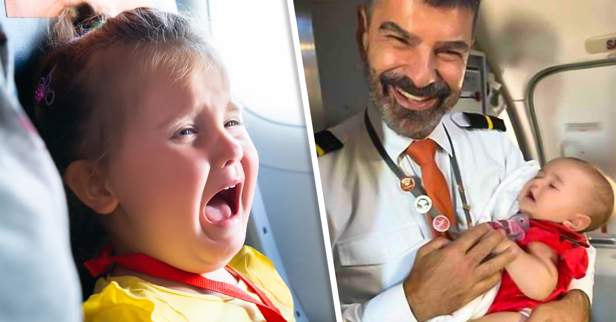 Flight attendant helps mom soothe her baby mid-flight and gets praise