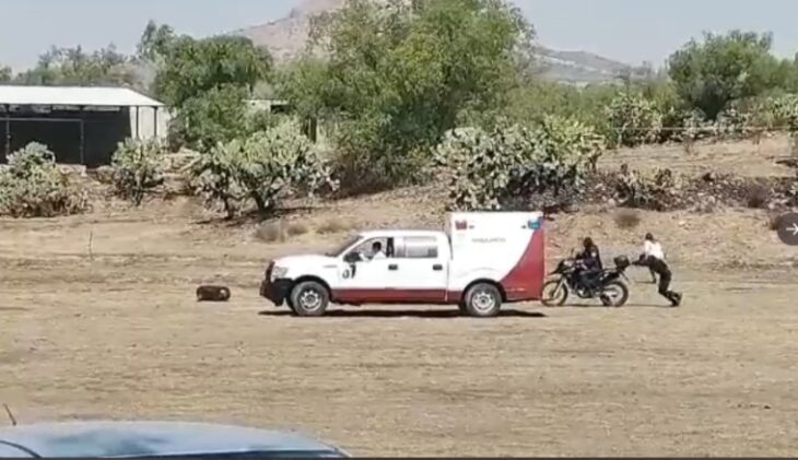 ambulancia atendiendo el incidente de globo aerostático 