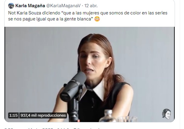 captura de opinión de internauta de Karla Souza