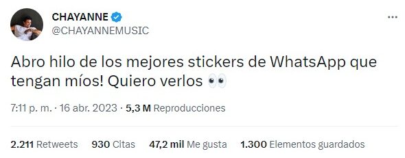 chayanne solicitando stickers suyos 