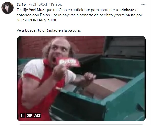 meme de buscar en la basura referente a yeri mua