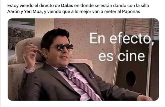 meme del debate de yei mua disfrutándolo 