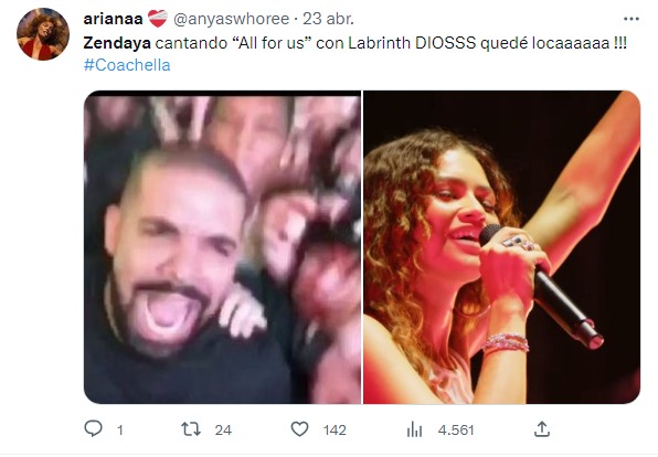 reacción de concierto de Coachella con Zendaya