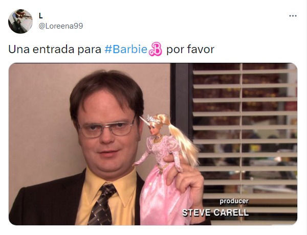 meme de hombre llegando con barbie a la película