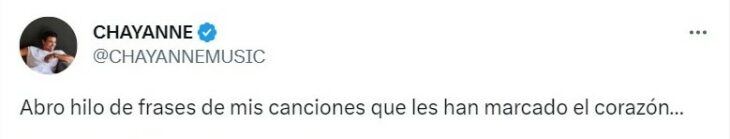 Tuit de Chayanne pide ayuda para encontrar las frases más románticas de sus canciones 