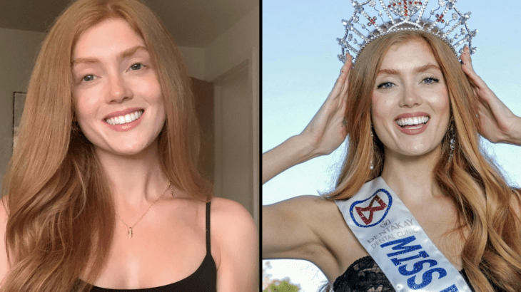 imagen comparativa de una reina de belleza de inglaterra sin maquillaje 