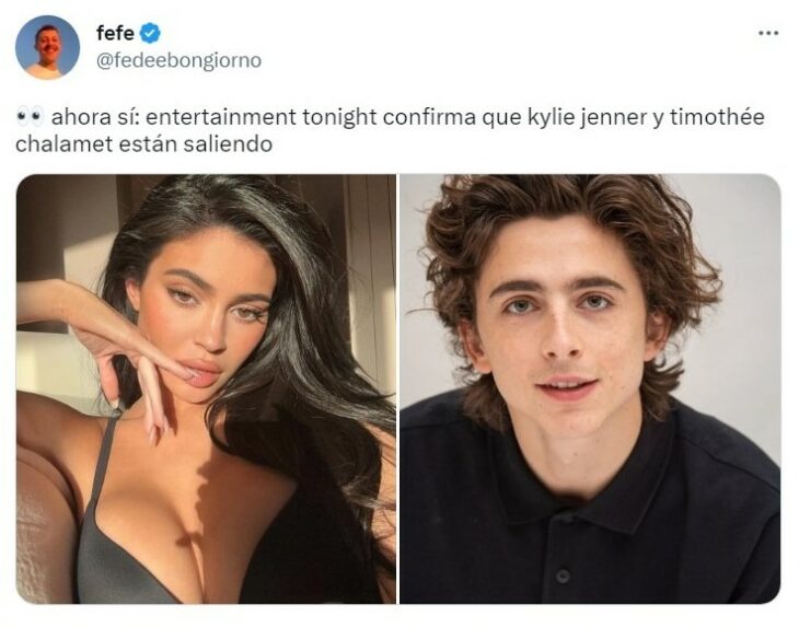 Meme sobre Kylie Jenner y Timothée Chalamet