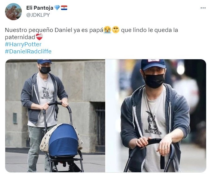 Meme sobre Daniel Radcliffe y Erin Darke dan la bienvenida a su primer hijo 