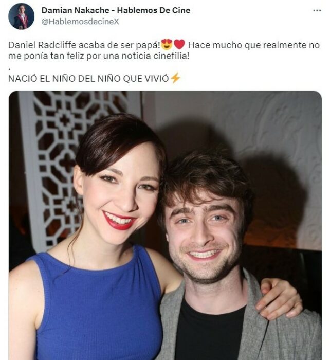 Meme sobre Daniel Radcliffe y Erin Darke dan la bienvenida a su primer hijo 