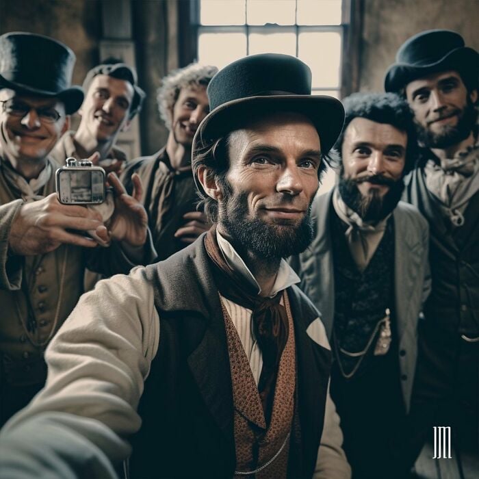 selfie según IA de Abraham Lincoln