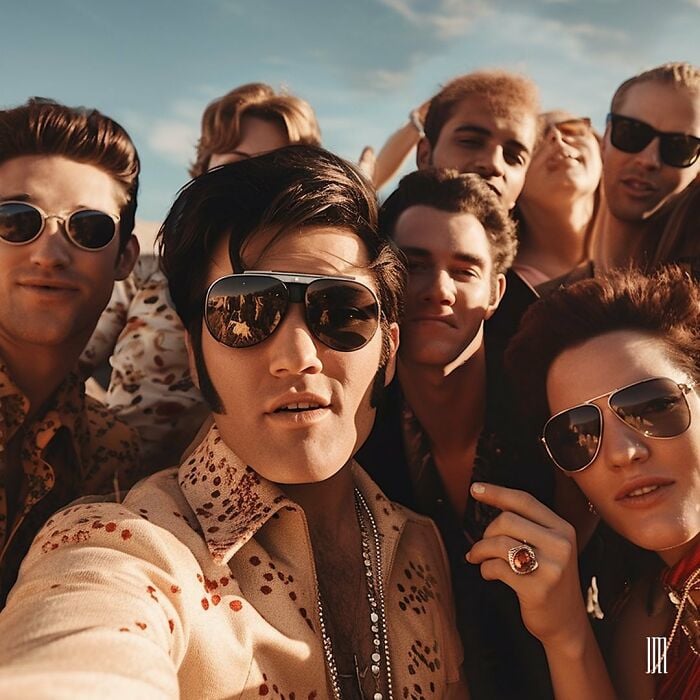 selfie segun la IA de Elvis presley