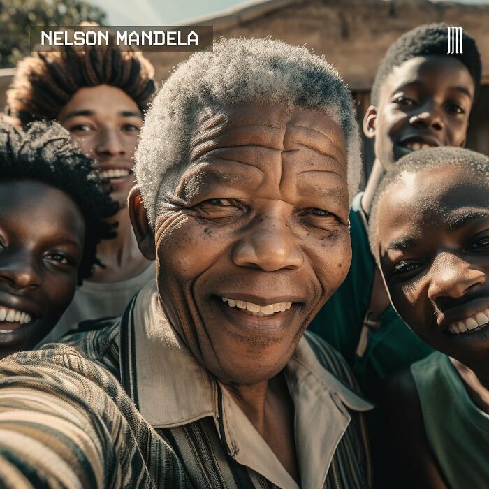 selfie segun la IA de Nelson Mandela 