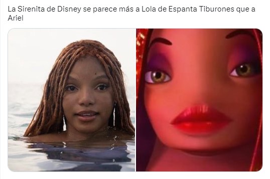 imagen comparativa de Ariel con Lola de Espanta Tiburones 