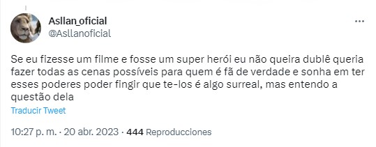 captura de pantalla de un comentario de un usuario en Twitter sobre el tema de Elizabeth Olsen 