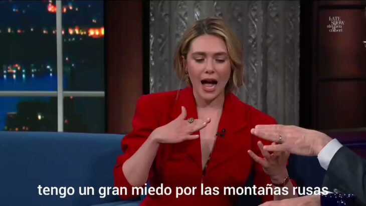 Elizabeth Olsen en el programa de The LAte Show 