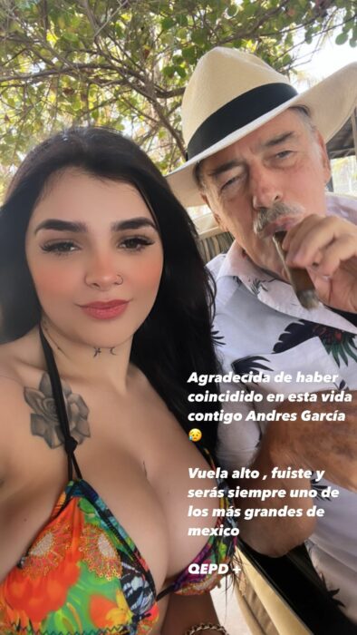 Karely Ruiz junto Andrés García 