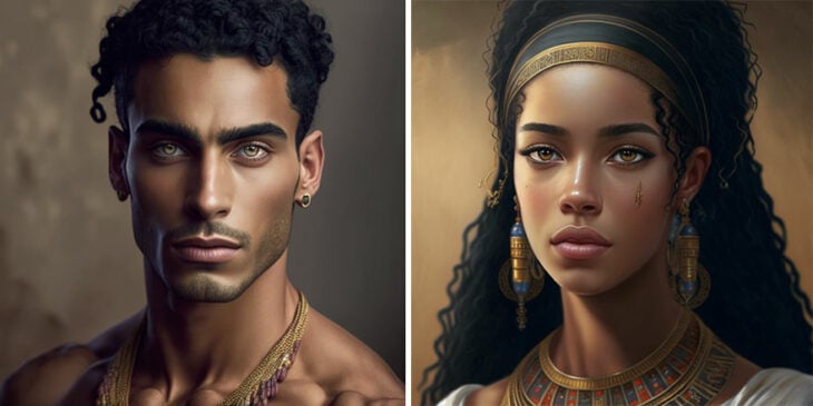 estándar de belleza del hombre y la mujer de Egipto según la inteligencia artificial 