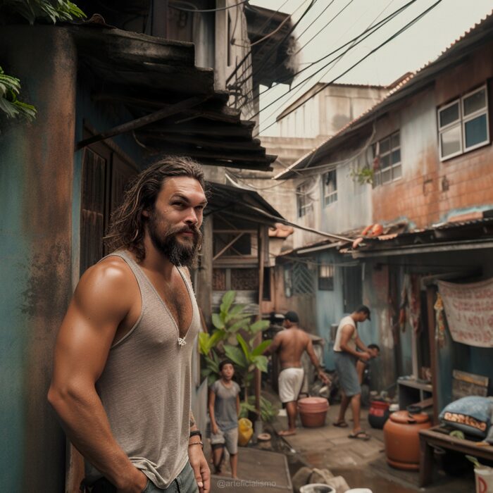 Imagen que muestra a Jason Momoa en calles marginadas de Cuba creada con Inteligencia Artificial