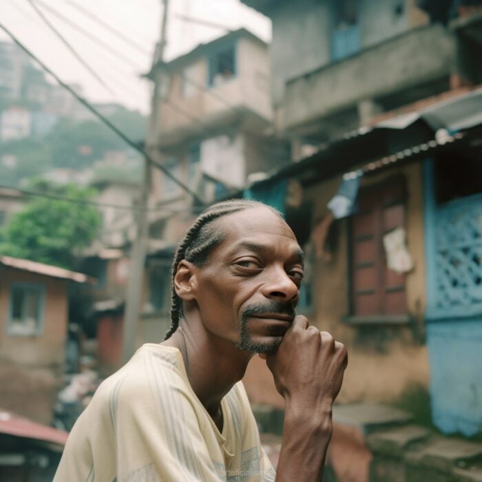 Imagen que muestra a Snoop Dogg en calles marginadas de Cuba creada con Inteligencia Artificial