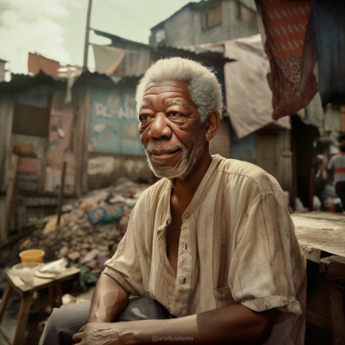 Imagen que muestra a Morgan Freeman en calles marginadas de Cuba creada con Inteligencia Artificial