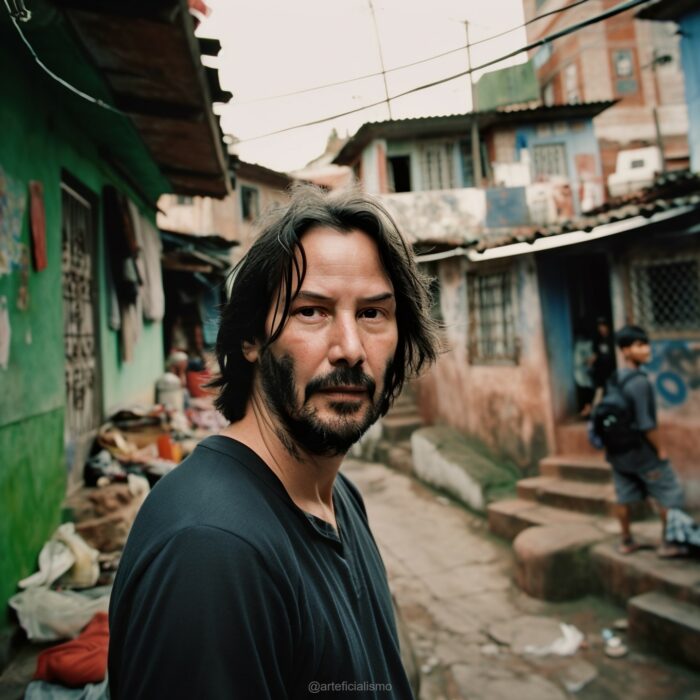 Imagen que muestra a Keanu Reeves en calles marginadas de Cuba creada con Inteligencia Artificial