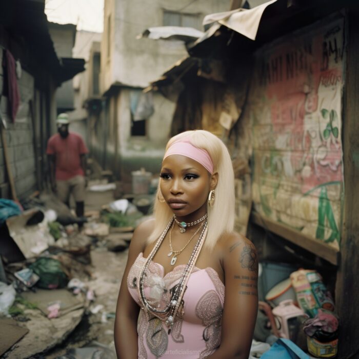 Imagen que muestra a Nicki Minaj en calles marginadas de Cuba creada con Inteligencia Artificial