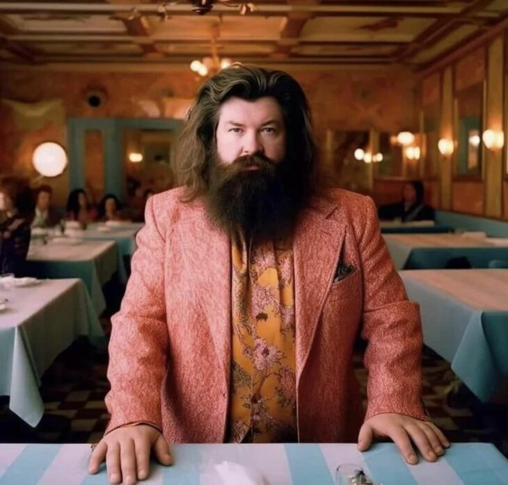 Hagrid; IA muestra a personajes de Harry Potter en una película de Wes Anderson 