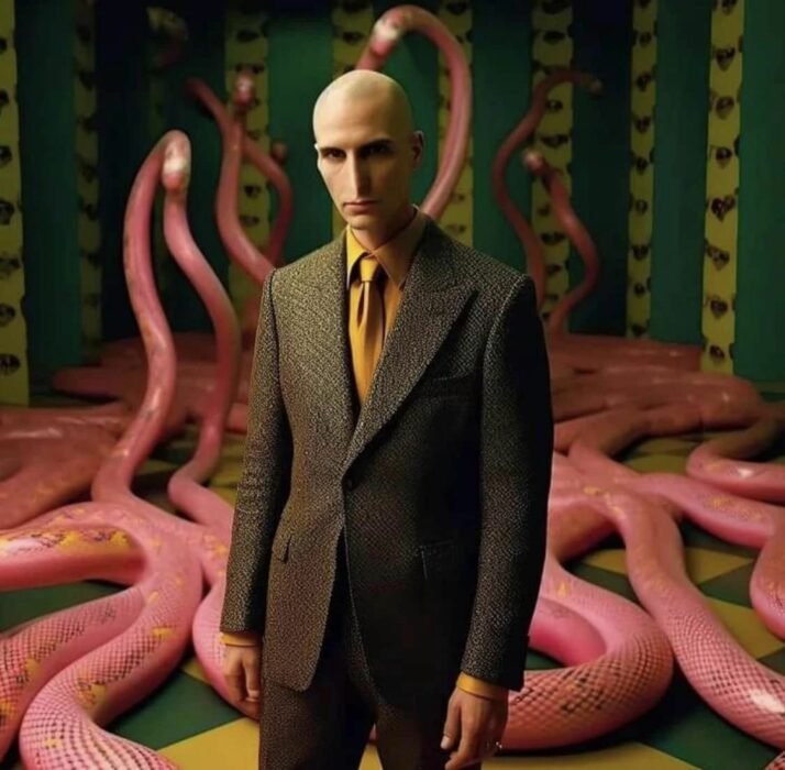 Voldemort; IA muestra a personajes de Harry Potter en una película de Wes Anderson 