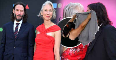 Keanu Reeves y Alexandra Grant comparten un insólito beso en público