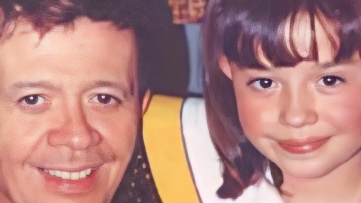 Leslie López junto a su papá Javier López Chabelo 