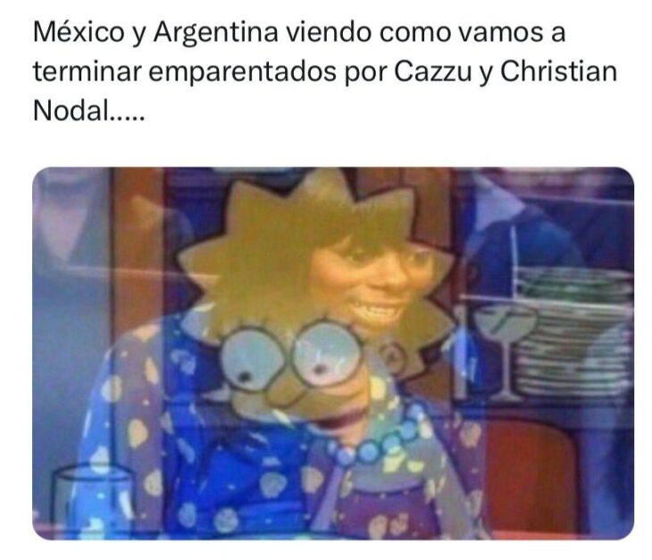 Meme embarazo de Cazzu y Nodal 