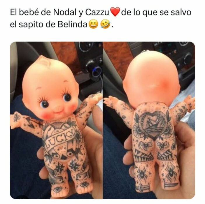 Meme embarazo de Cazzu y Nodal 