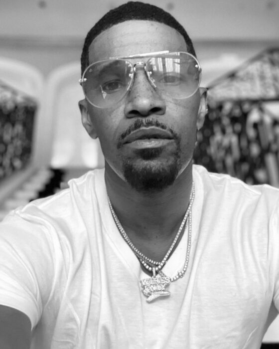 jamie foxx foto en blanco y negro 