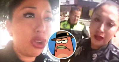 Policía llora porque la multaron tras estacionarse en un lugar prohibido